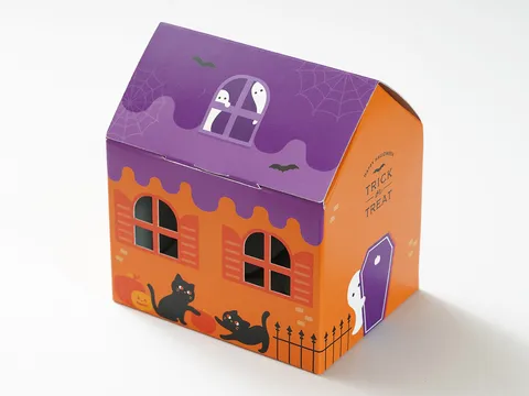 Boîte à Bonbons en Forme de Petite Maison d'Halloween Boîtes Cadeaux pour Biscuits Emballage de Boulangerie de Fête Boîtes en Papier Cadeau d'Halloween