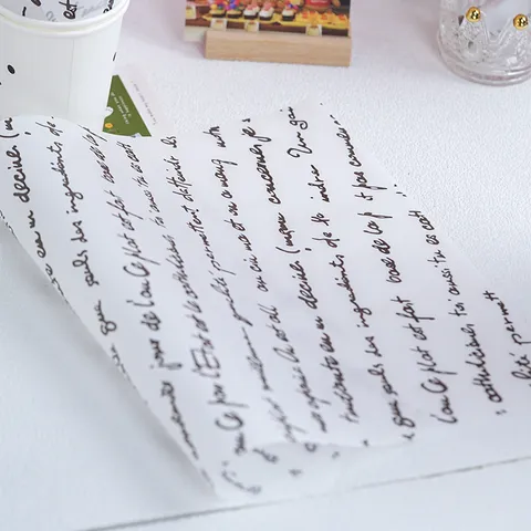 Retro Frans Letter Gecoat Bakpapier Ins Stijl Voedselverpakking Oliebestendig Brood Taart Decoratieve Mat Papier Voor Restaurant Bakkerij