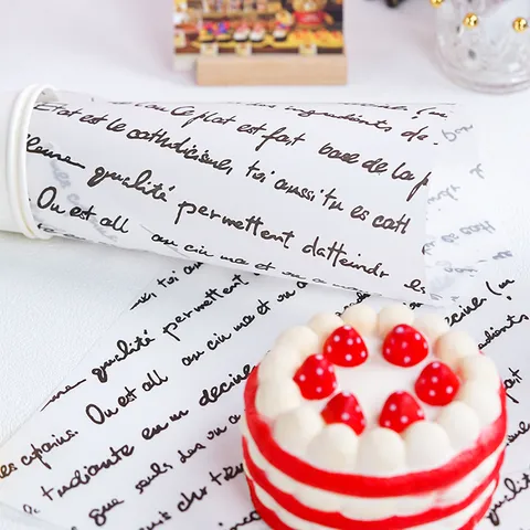 Retro Frans Letter Gecoat Bakpapier Ins Stijl Voedselverpakking Oliebestendig Brood Taart Decoratieve Mat Papier Voor Restaurant Bakkerij