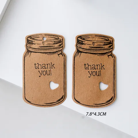 Etiquetas de Regalo en Forma de Botella de Papel Kraft Rústico Etiquetas Retro de Corazón Calado Mensaje Precio Panadería