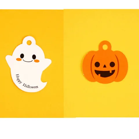 Halloween Geschenkanhänger Karton Kürbis Geist Hängende Etiketten Für DIY Handwerk Feiertag Geschenk Verpackung Dekorative Papier Anhänger