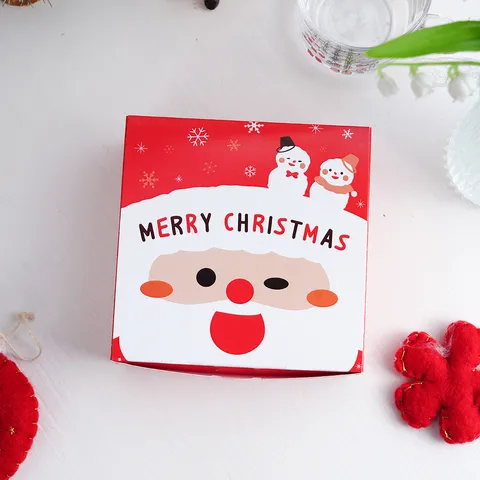 Scatola Regalo di Natale Cartone Animato Babbo Natale Pupazzo di Neve Stampa Scatola di Cartone Con Coperchio a Ribalta Scatola per Imballaggio Regalo delle Feste per Scatola di Immagazzinaggio Decorativa della Festa della Calza della Caramella di Natale