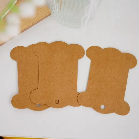 Vintage Kraft Paper Bone Shaped Hanging Tags Blank DIY Word Gift Label Cards With Hole For Bakery Wedding Packing Home Party Decor