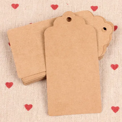 Vintage Blanko Kraftpapier Geschenkanhänger Gewellt Wellenrand Blumen Design Hängeetikett Nachricht Lesezeichen Für Bäckerei Hochzeit Geburtstag DIY Basteln Papierkarten