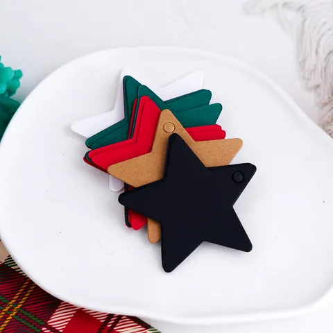 Kraftpapier Sternförmig Geschenkanhänger Blanko Lesezeichen Handgemachte Seife Hängendes Etikett Vorgestanztes Loch Basteln Zubehör Für Hochzeit Party Geburtstag Dekoration
