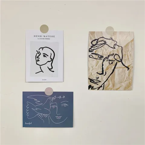 Modern Minimalist Abstract Line Portrait Art Prints Decorative Card Pack Wall Decor Aesthetics Poster Pack Background Photo Pack Home Art Painting Gift