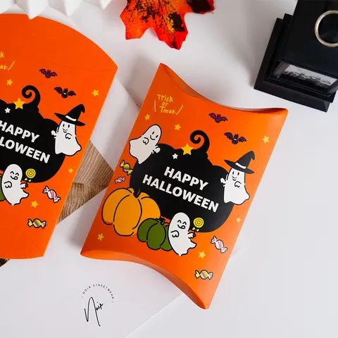Halloween Cartone Animato Zucca Fantasma Carta Scatola Cuscino Creativo Caramelle Regalo Confezione Scatola Per Bambini Festa