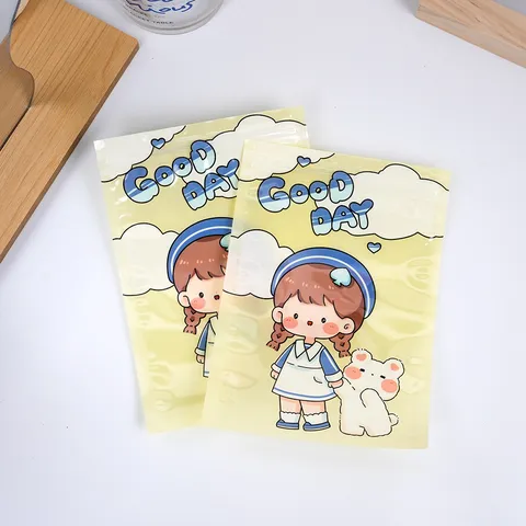 Sacchetto di Plastica Ziplock del Fumetto Carino Stile Ins Custodia Sigillante per Dolci Caramelle Gioielli Regalo Al Dettaglio Sacchetti Decorativi