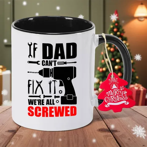 Humorvoller Papa Reparaturwerkzeuge Knochenporzellan Kaffeebecher Festlicher Farbblock Keramik Teetasse Kreatives Weihnachten Vatertag Geschenk Becher