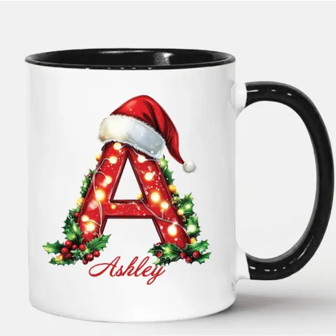Weihnachten Anfangsbuchstabe Knochenporzellan Becher Alphabet Kaffee Tee Tasse Festliches Trinkgeschirr Geschenk Für Zuhause Büro