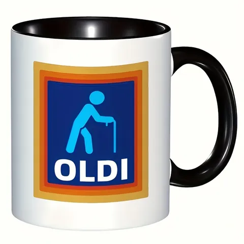 Tasse en Porcellaine de Cendre d Os Parodie Drôle Motif Vieil Homme Tasse à Café en Céramique Résistante à la Chaleur pour Fête des Pères Anniversaire Cadeau
