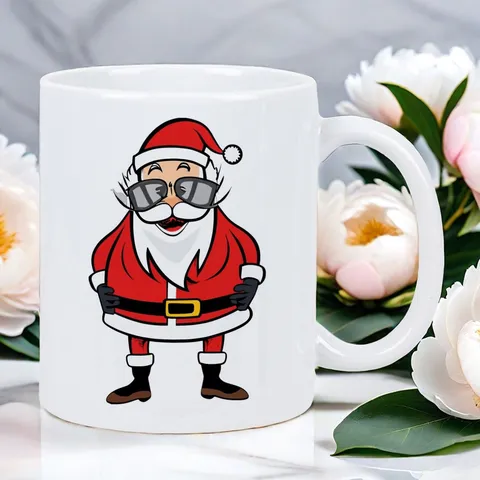 Modern Weiß Knochenporzellan Weihnachtsmann Keramik Kaffeobecher Hitzebeständig Sublimationsdruck Trinkbecher Büro Tasse Geschenk