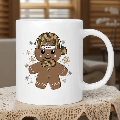Tasse en Porcellana de Cendre d'Os de Bonhomme de Pain d'Épice de Noël Résistant à la Chaleur Dessin Animé Tasse à Café Flocon de Neige Imprimé Tasse à Eau en Céramique Décoration de Fête Bureau Cadeau