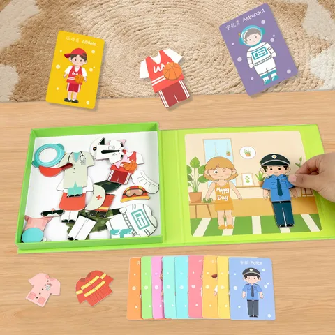 Kinder Beruf Karriere Magnetische Puzzle Verkleiden Pädagogisches Spielzeug Mehrere Karrieren Rollenspiel Lernspiel Brett Geschenk