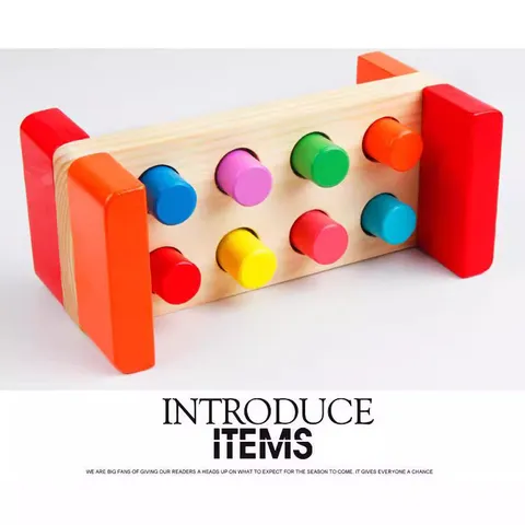 Hölzerne Klopfbank Montessori Lernspielzeug Für Kinder Frühes Lernen Stiftklopfer Spielzeug Mit Holzhammer Geschenk