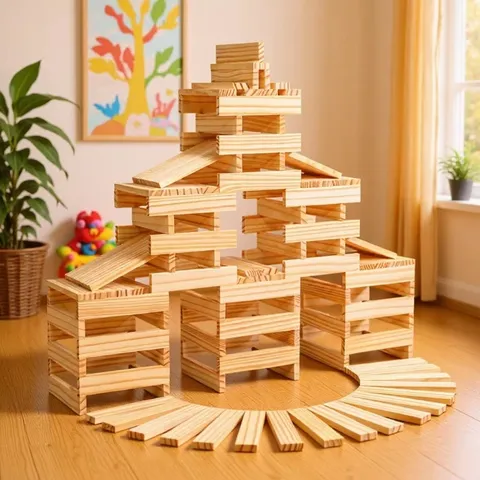 Hölzerne Bausteine Kapla Konstruktionsspielzeug Naturholz Stapelbares Pädagogisches Montessori Spielzeug Für Kinder