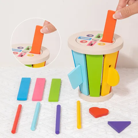 Wooden Educational Shape Color Sorting Box Montessori Toy For Toddlers Kids Early Learning Intelligence Development