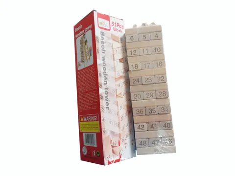 Torre Inclinata Digitale in Legno Blocchi Impilabili Giocattolo Educativo Blocco Numerico in Legno di Faggio Gioco da Tavolo Per Bambini