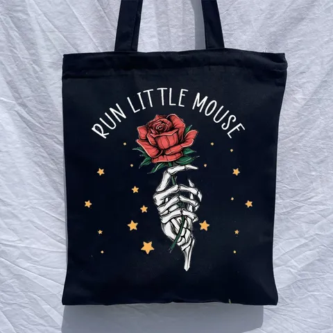 Halloween Segeltuch Einkaufstasche Gotisch Bedruckt Umhängetasche Wiederverwendbare Öko Einkaufstasche Unisex Faltbare Handtasche Geschenk
