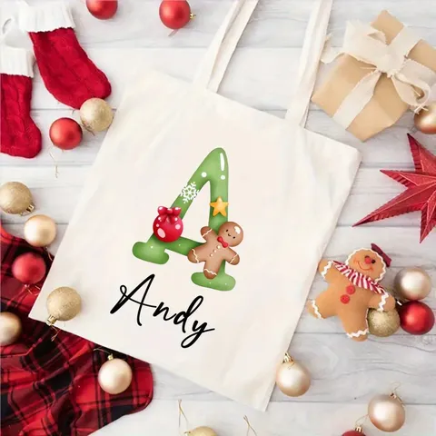 Vintage Canvas Tote Bag Floral Buchstabe Grafik Offen Shopping Handtasche Festlich Casual Schultertasche Für Weihnachten Universal