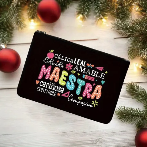 Bolsa de Cosméticos de Poliéster Minimalista Urbano Portátil de Viaje Con Cremallera Organizador Cuadrado Horizontal Estampado Monedero Cartera Bolso de Mano para Almacenamiento