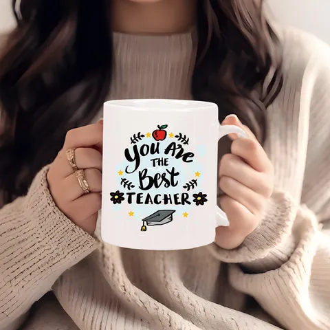 Moderne Beste Leraar Keramische Koffiekop Beenderporselein Nieuwigheid Letter Patroon Mug Opvoeder Dank U Cadeau Kantoor Drinkgerei
