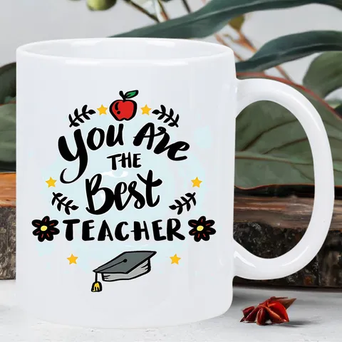 Moderne Beste Leraar Keramische Koffiekop Beenderporselein Nieuwigheid Letter Patroon Mug Opvoeder Dank U Cadeau Kantoor Drinkgerei
