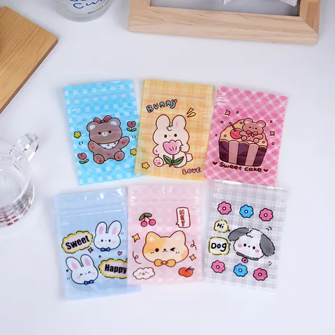 Borsa di Stoccaggio in Plastica Con Cerniera Cartone Animato Carino Custodia per Imballaggio Sigillabile Piccoli Snack