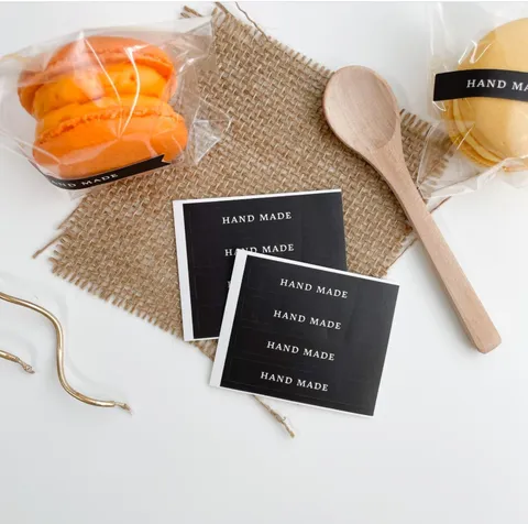 Autocollants de Scellage de Cadeau en Bande Longue Minimalistes Noir Blanc pour Étiquette de Paquet de Cuisson de Fleurs Autocollants d'Artisanat de Scrapbooking