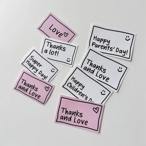 Biglietti di Auguri Minimalisti Bianco Nero Rosa Stile Ins Happy Birthday Grazie Regalo Mazzo di Fiori Cartoncino Messaggio Nota Etichetta per Benedizione Festività Celebrazione