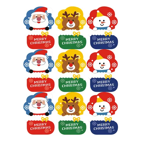Pegatinas de Sellado de Regalos con Forma de Bota de Navidad Papá Noel Muñeco de Nieve Reno Etiquetas Autoadhesivas Decorativas para Paquetes de Horneado de Vacaciones