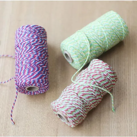 Polyester Multicolor Color Block Stripes Wrapping Cord Machine Woven Three-Color Interwoven Gift Packaging Decorative Cord For Home Bakery Everyday Unisex Organiser Supplies