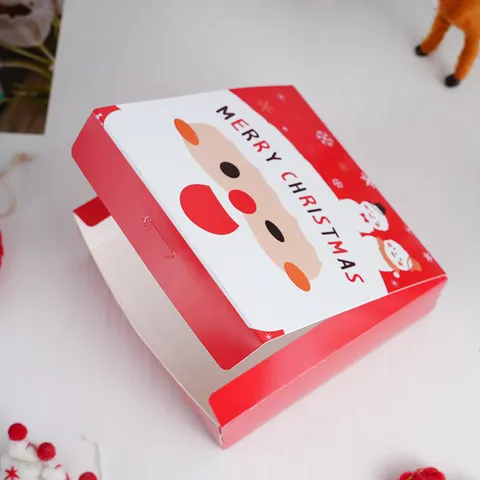 Scatola Regalo di Natale Cartone Animato Babbo Natale Pupazzo di Neve Stampa Scatola di Cartone Con Coperchio a Ribalta Scatola per Imballaggio Regalo delle Feste per Scatola di Immagazzinaggio Decorativa della Festa della Calza della Caramella di Natale