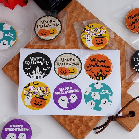 Adesivi Rotondi di Halloween Cartone Animato Zucca Fantasma Sigillo Etichette Per Scatola Regalo Borsa Decorazione Festiva