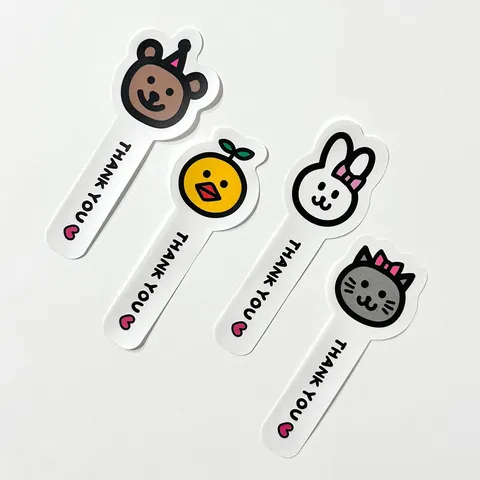Cute Cartoon Scrapbooking Stickers Thank You Heart Adhesive Labels Art Paper Decorative Seal Tape Stickers For Gift Wrapping Journal DIY Craft Decor