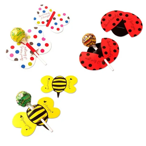 Simpatici Biglietti di Carta Decorativi per Lecca-Lecca Con Animali Cartoni Animati per la Giornata dei Bambini Fai da Te