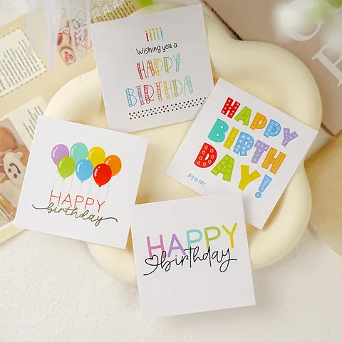 Happy Birthday Mini Message Cards Carta Kraft Regalo Messaggio Carta Per Torta Fiore Decorazione Festa Auguri Tag