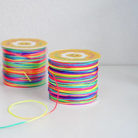 Gradient Multicolor Nylon Silk Cord Roll Colorful Ribbon Tie For DIY Gift Box Wrapping Hang Tag Craft Braiding Material Accessories
