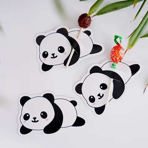 Cartoline da Inserimento per Lecca-Lecca Panda Cartoncino Decorazioni per Caramelle Festa di Compleanno Bambini