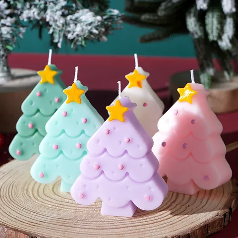 Candela Profumata Albero di Natale Renna Omino di Pan di Zenzero Cera di Soia Fragranza Festiva Ornamento Regalo di Natale Decorazione