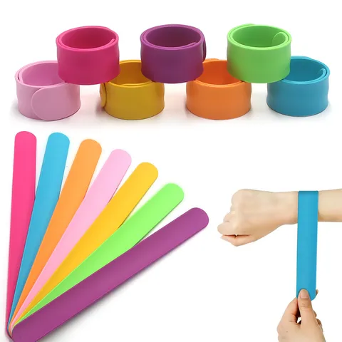 Einfarbig Silikon Slap Armband Elastisch Stressabbau Handgelenkband Für Erwachsene Kinder Lässig Fidget Toy Dekorativ Armband