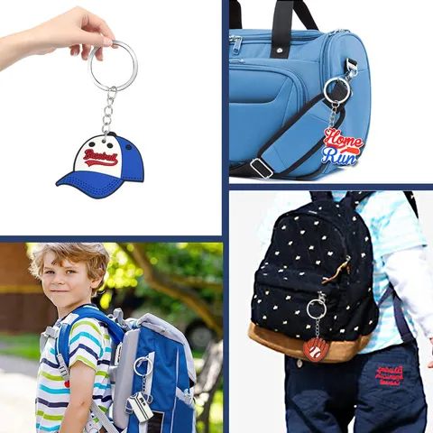 Kreativer Baseball PVC Weichgummi Schlüsselanhänger Sport Thema Schlüsselring Tasche Charme Auto Anhänger Fan Geschenk Für Sport Liebhaber Rucksack Dekoration