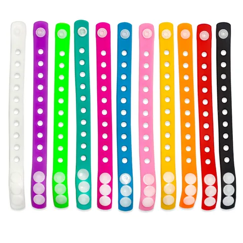 Bracelets en Silicone Colorés Bracelets en Caoutchouc DIY Breloques de Chaussure à Trou Bracelets de Fête Petits Cadeaux Pour Enfants