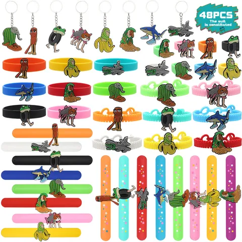 Abstract Novelty Mythical Monster Party Favors Set For Kids PVC Keychains Slap Bracelets Rings Toy Assortment Cute Bag Hanging Ornaments Novelty Gifts