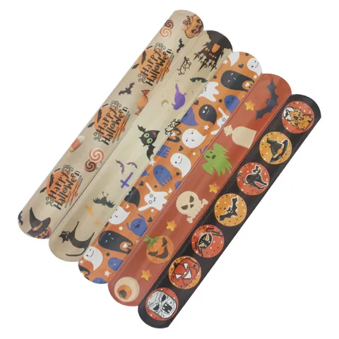 Βραχιόλια Slap Halloween PVC Κινούμενα Σχέδια Τυπωτό Slap Bands Για Δώρα Πάρτι Κολοκύθα Φάντασμα Αράχνη Περικάρπια Παιχνίδια Δώρα Παιδιά