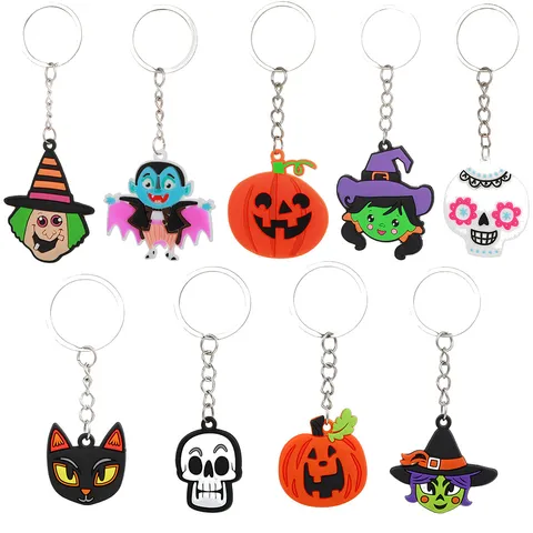 Halloween Leuchten Im Dunkeln Cartoon Schlüsselanhänger Süß PVC Kürbis Geist Hexe Schlüsselring Auto Tasche Anhänger Geschenk