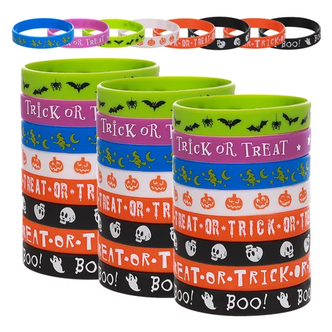 Braccialetti in Silicone di Halloween Braccialetti in Gomma Impermeabili Zucca Spettrale Fantasma Strega Regali di Festa