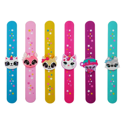 Simpatico Braccialetto Slap Animale Cartone Animato Stella Braccialetto in Silicone Sicuro Simpatico Gatto Cervo Giocattolo per Bambini Regalo di Compleanno Giornaliero Gioielli