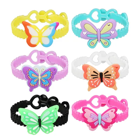 Kinder Süße Cartoon Schmetterling PVC Armband Verstellbare Herzform Hand Schmuck Kinder Armband Party Geschenk