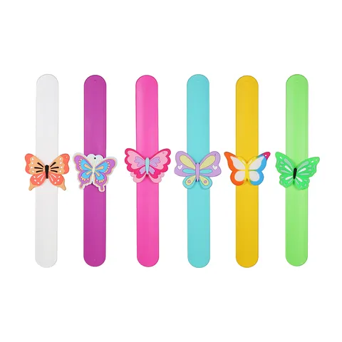 Bracelet Slap Papillon Dessin Animé Enfants Joli Insecte Silicone Bracelet Snap Fête Jouet Cadeau Bijou